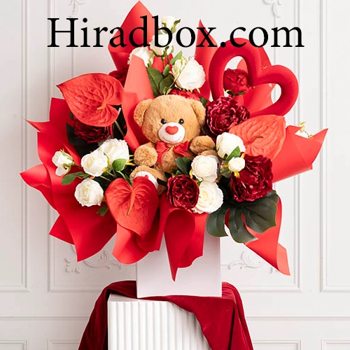 جعبه گل هدیه زیبا